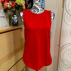 Lululemon Sculpt Tank Open Back Mesh Top Red Workout Yoga Running Training Small